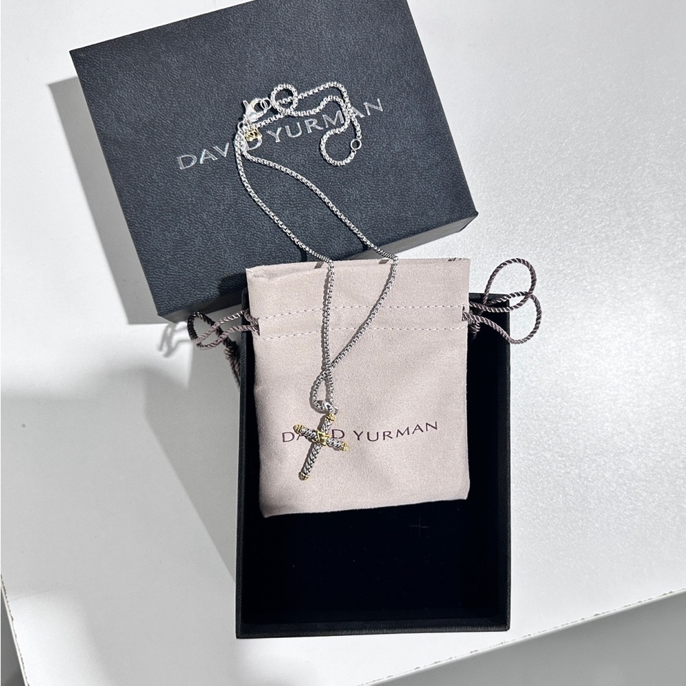 David Yurman Two-Tone Cross Necklace